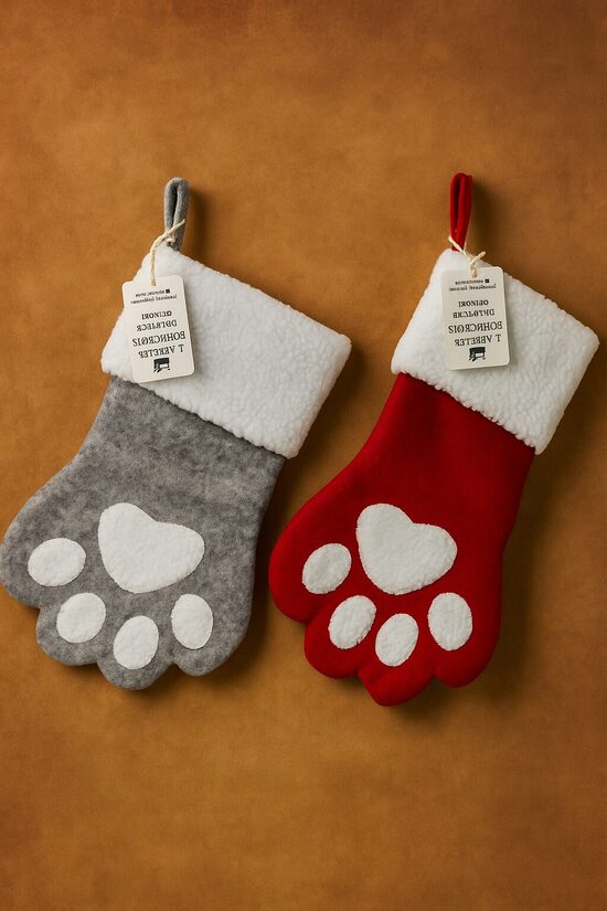 Chaussettes de Noel patte animal 