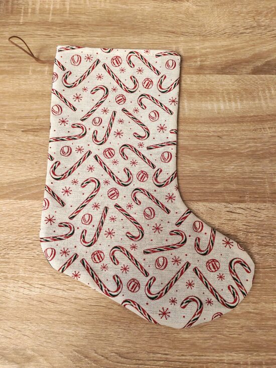 🍭 Chaussette de Noël – Motif Sucre d’Orge